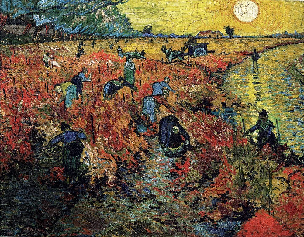 The Red Vineyards near Arles is an oil painting by Dutch painter Vincent van Gogh