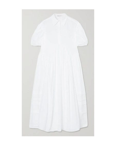 Cecilie Bahnsen Margo gathered cotton-poplin shirt dress