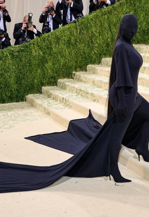 Kim Kardashian in Balenciaga's version of the Grim Reaper  Credit: Getty