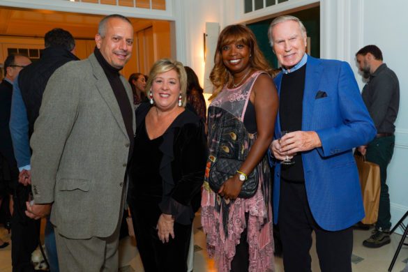 SOUTHAMPTON, NY - NOVEMBER 19: Michael Steifman, Rebecca Seawright, Aisha Christian and Verna Haas attend Cover Star Jean Shafiroff Celebrates ELYSIAN Winter Holiday & Pet Issue at Private Residence on November 19, 2021 in Southampton, NY. (Photo by Sean Zanni/PMC) *** Local Caption *** Michael Steifman;Rebecca Seawright;Aisha Christian;Verna Haas