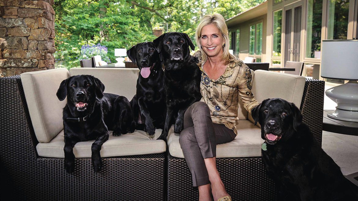 Cathy Bissel with her dogs