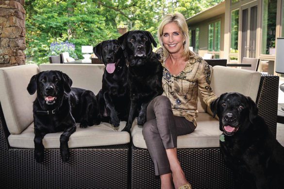 Cathy Bissel with her dogs