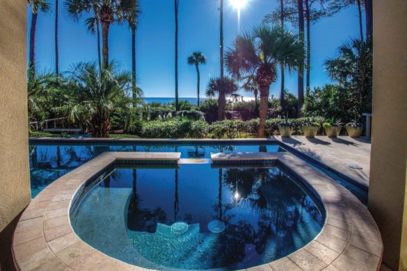 View from the back patio of a beach house on Hilton Head Island