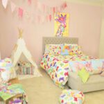 Photo of a girl's bedroom decorated with CoGlo Amigos bedding and accessories