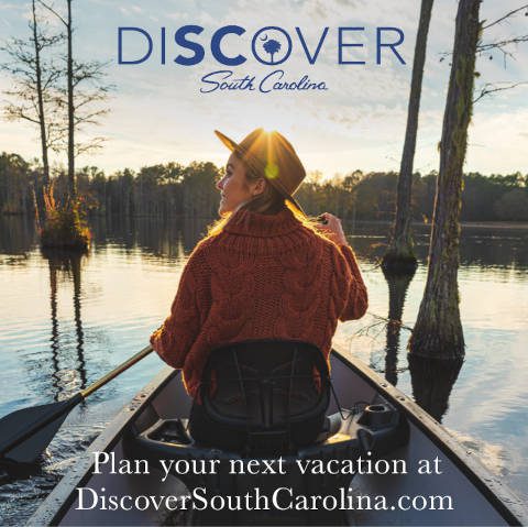 Discover South Carolina ad featuring a woman canoeing.