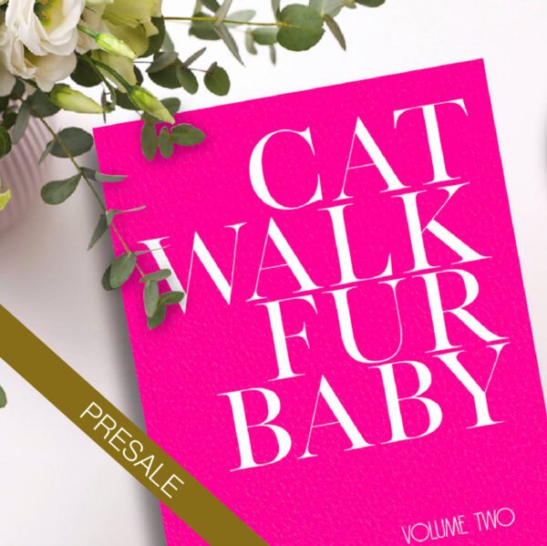 Cover image of the second CatWalk FurBaby Coffee Table book staged beside a plant